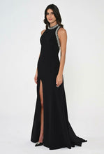 Load image into Gallery viewer, Stone-Embellished Backless Long Evening Dress