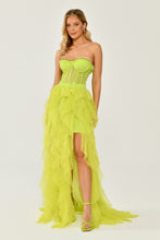 Load image into Gallery viewer, Strapless Pleated Tulle Evening Dress