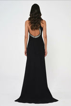 Load image into Gallery viewer, Stone-Embellished Backless Long Evening Dress