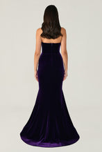 Load image into Gallery viewer, Strapless Asymmetric Cut Evening Dress
