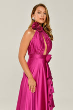 Load image into Gallery viewer, Deep Decolletage and Side Slit Long Evening Dress