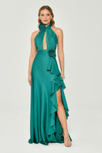 Load image into Gallery viewer, Deep Decolletage and Side Slit Long Evening Dress
