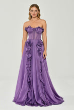 Load image into Gallery viewer, Strapless Chiffon Evening Dress