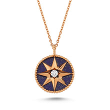 Load image into Gallery viewer, North Star Lapis Diamond Pendant