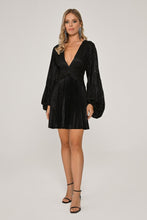 Load image into Gallery viewer, Deep V-Neck Pleated Shiny Short Party Dress