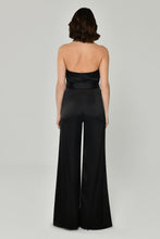 Load image into Gallery viewer, Satin Jumpsuit with Waist Tie and Wide-Leg