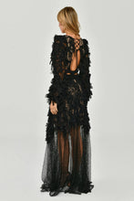 Load image into Gallery viewer, Long Sleeve Embroidered Tulle Evening Dress