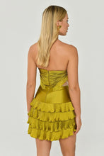 Load image into Gallery viewer, Strapless Beaded Tassel Embellished Shiny Short Party Dress