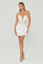 Load image into Gallery viewer, Strapless Beaded Tassel Embellished Shiny Short Party Dress