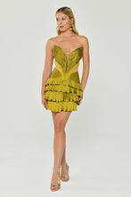 Load image into Gallery viewer, Strapless Beaded Tassel Embellished Shiny Short Party Dress