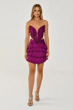 Load image into Gallery viewer, Strapless Beaded Tassel Embellished Shiny Short Party Dress
