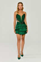 Load image into Gallery viewer, Strapless Beaded Tassel Embellished Shiny Short Party Dress