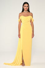 Load image into Gallery viewer, Off-Shoulder Chiffon Long Dress with Side Slit