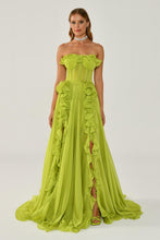 Load image into Gallery viewer, Strapless Chiffon Evening Dress
