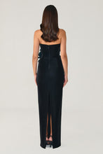 Load image into Gallery viewer, Strapless Floral Long Suede Dress
