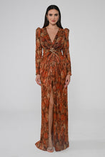 Load image into Gallery viewer, V-Neck Embellished Buckle Padded Pleated Long Gown