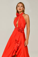 Load image into Gallery viewer, Deep Decolletage and Side Slit Long Evening Dress