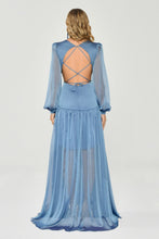 Load image into Gallery viewer, Deep V-Neck Long Sleeve Chiffon Evening Party Dress