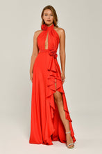 Load image into Gallery viewer, Deep Decolletage and Side Slit Long Evening Dress