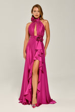 Load image into Gallery viewer, Deep Decolletage and Side Slit Long Evening Dress