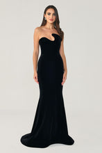 Load image into Gallery viewer, Strapless Asymmetric Cut Evening Dress