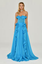 Load image into Gallery viewer, Strapless Chiffon Evening Dress