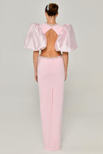 Load image into Gallery viewer, Baloon Sleeve Pearl-Embroidered Open Back Evening Gown