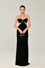 Load image into Gallery viewer, Sequin-Embellished Strapped Evening Dress