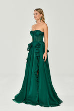 Load image into Gallery viewer, Strapless Chiffon Evening Dress