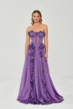 Load image into Gallery viewer, Strapless Chiffon Evening Dress