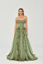 Load image into Gallery viewer, Strapless Chiffon Evening Dress