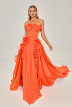 Load image into Gallery viewer, Strapless Chiffon Evening Dress