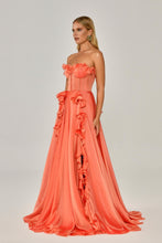 Load image into Gallery viewer, Strapless Chiffon Evening Dress