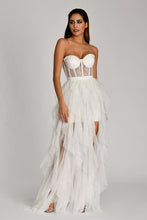 Load image into Gallery viewer, Strapless Pleated Tulle Evening Dress