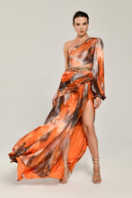 Load image into Gallery viewer, One Shoulder Deep Slit Evening Dress