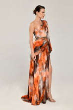 Load image into Gallery viewer, One Shoulder Deep Slit Evening Dress