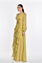 Load image into Gallery viewer, Deep V-Neck Long Sleeve Chiffon Evening Party Dress