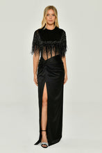 Load image into Gallery viewer, Beaded Fringe Corset Waist Long Evening Dress
