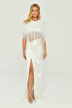 Load image into Gallery viewer, Beaded Fringe Corset Waist Long Evening Dress
