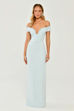 Load image into Gallery viewer, Off-Shoulder Stone Trim Long Evening Dress
