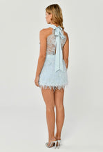 Load image into Gallery viewer, Back Lace Halter Neck Fluffy Hem Short Party Dress
