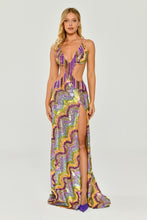 Load image into Gallery viewer, Beaded Fringe Accented Sequin Long Evening Dress
