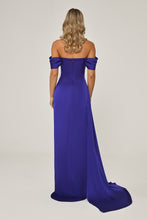 Load image into Gallery viewer, Low Shoulder Deep Slit Evening Dress
