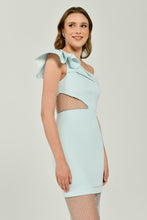 Load image into Gallery viewer, One-Shoulder Mesh Evening Dress
