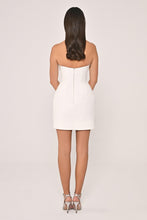 Load image into Gallery viewer, Crystal Embellished Strapless Crepe Mini Dres
