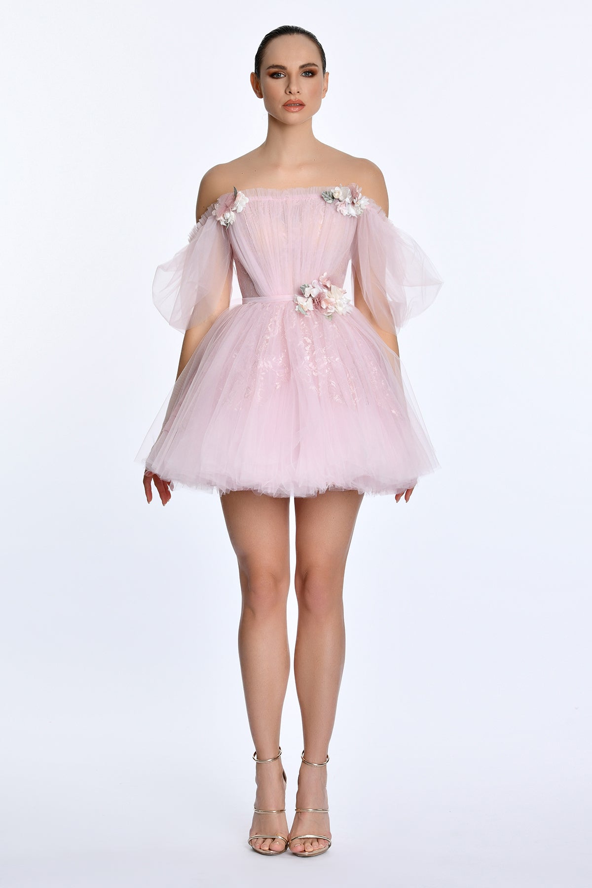 Blush Fleur Tulle Mini Dress