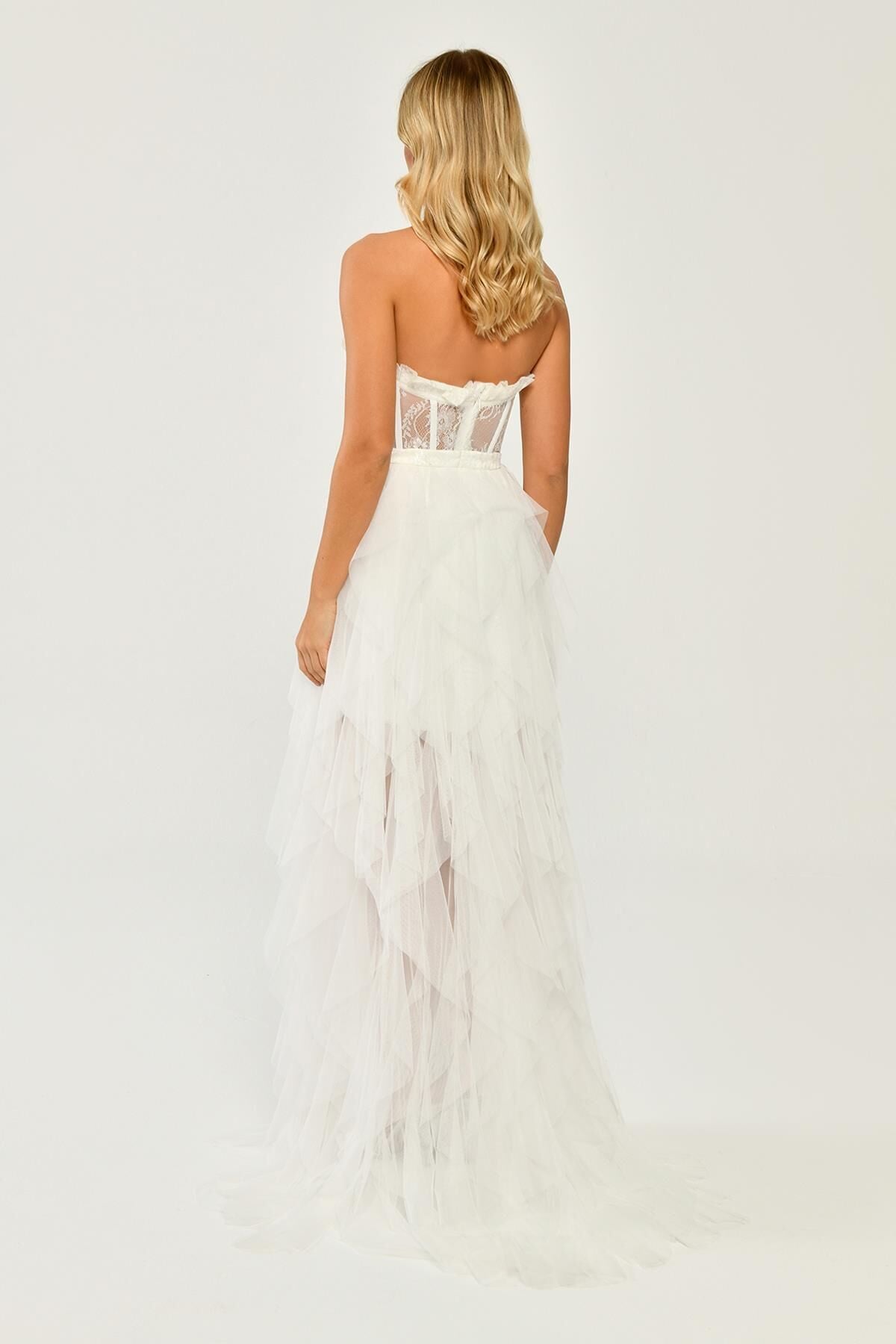 Strapless Corset Tulle Gown