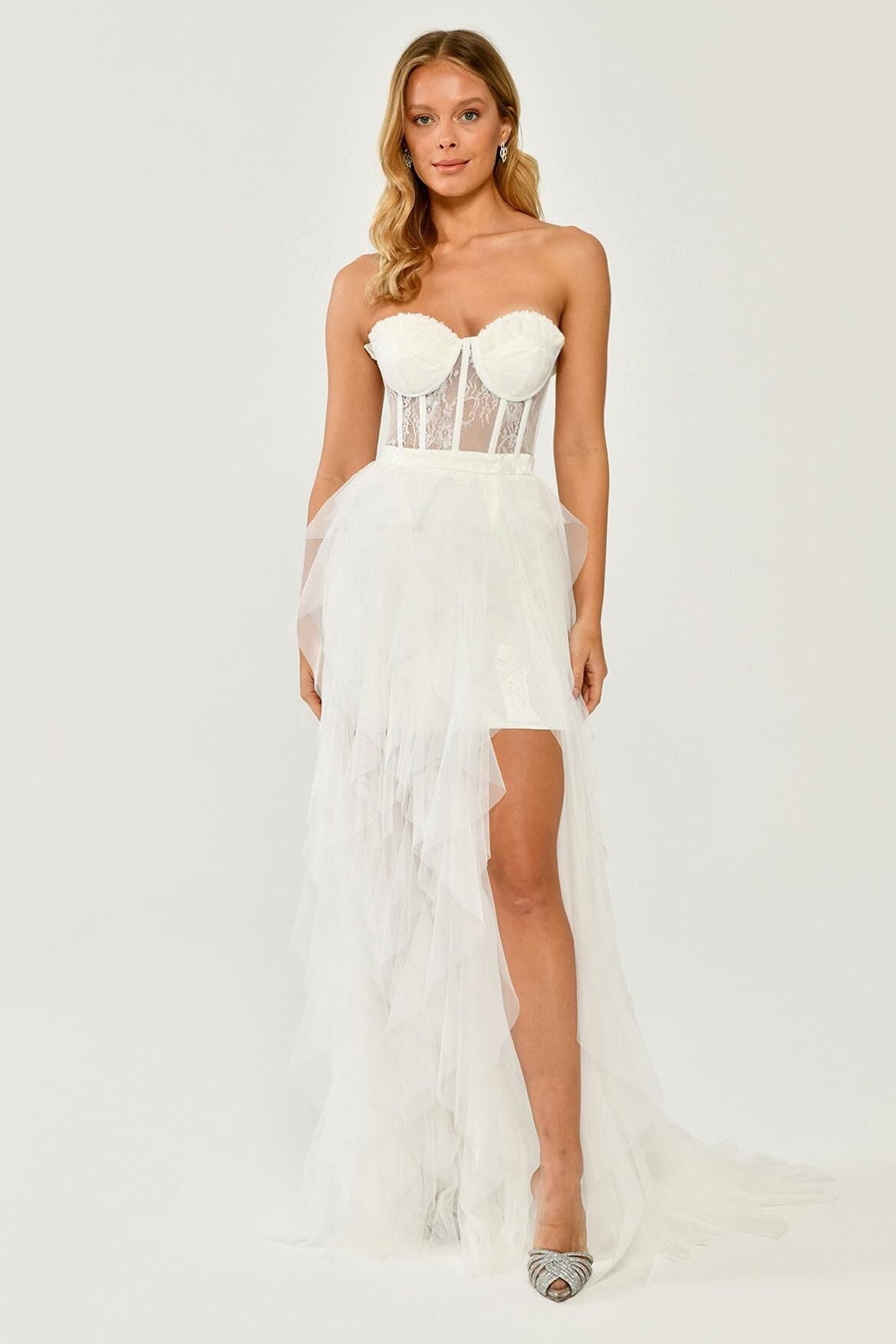 Strapless Corset Tulle Gown