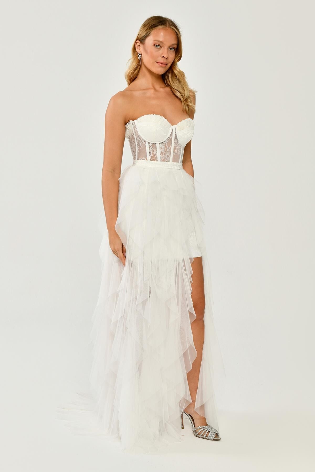 Strapless Corset Tulle Gown