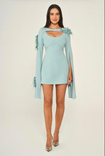 Load image into Gallery viewer, Cut-Out Neck Cape Sleeve Mini Dress
